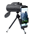 Miniatyrbillede 3 af 7: Monokulær kikkert, 80x100 højtydende prisme kikkert, med smartphoneholder & stativ
