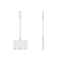 Pikkukuva 2 / 5: Mini Dual Lightning -jakajasovitin AUX-äänimuunnin kahdella 3,5 mm:n kuulokeliitännällä - 3654657661427