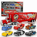 Miniatyrbild 1 av 5: 7 st bilar 2 Blixten McQueen Racerbil & Mack Truck Set presenter-WELLNGS