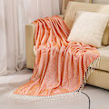Miniatyrbilde 2 av 5: Koseteppe, sengeteppe, sofa, ullteppe, teppe, pledd, sofateppe, fluffy sofateppe, merinoteppe, fluffy varmt teppe oransje