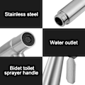 Miniatyrbillede 3 af 5: Pieces Bidet Toiletsprøjtehoved Rustfrit Stål Håndholdt Bidet Sprøjte Klud Badeværelse Ble Sprøjte