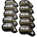 10-pack PING Classic Gula Järnklubbhuvudskydd 4-9+PW, Magnetisk Stängning