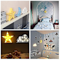 Miniatyrbild 3 av 5: 3D LED Nattlampa Stjärna Måne Barnrum Inomhusbelysning Dekorlampa För Hem Vardagsrum Sovrum Nattbelysning Kreativ Gåva Yellow Moon