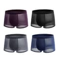 4-pack Bambu Mjuka Underkläder Shorts Herr Sommar Ice Silk Mesh Boxer Briefs .,100% Nya 2XL