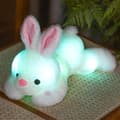Glow in Dark Kanin Plyslegetøj - Blød & Bedårende Lysende Kanin Udstoppede Dyr, 35 cm | Polyester Rainbow
