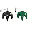 Miniatyrbild 1 av 5: 2-pack Klassisk Trådbunden N64-handkontroll Retrospel 64-bitars Spelhandkontroll Joystick Ersättningshandkontroll 19 2 pcs