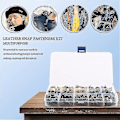 Miniatyrbild 3 av 5: 100 Set Läder Tryckknappar Kit, 12.5mm Metall Knapp Tryckknappar, 4 Färg Läder Tryckknappar Fo