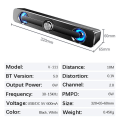 Miniatyrbild 5 av 5: Svart Bluetooth TV Soundbar USB Datorhögtalare Dator Soundbar Laptop Högtalare Dator Subwoofer
