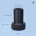 Miniatyrbillede 1 af 4: 1/2\" til 2\" Vand IBC Tank Adapter Havevandslange Adapter Vandhane Connector F