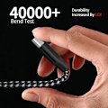 Miniatyrbilde 2 av 2: 2 USB-C ladekabler 60 W hurtiglading Grå 3 m