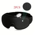 2 st 3D Stereo Sovmasker - 100% Mörkläggning, Noll Ögontryck Black 2pcs