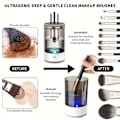 Miniatyrbilde 4 av 6: USB-drevet elektrisk sminkekostrenser og tørker - Selvdreiende design med varmefunksjon og transparent sylinder for enkel synlighet