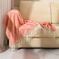 Miniatyrbilde 3 av 5: Koseteppe, sengeteppe, sofa, ullteppe, teppe, pledd, sofateppe, fluffy sofateppe, merinoteppe, fluffy varmt teppe oransje