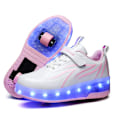 Miniatyrbillede 1 af 6: LED USB Genopladelige Rullesko til Børn med Enkelt Hjul hvid og pink hvid og pink white and pink 36