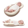 Miniatyrbild 2 av 4: Bärbar Babysäng Nyfödd Lounger Bekväm Säker Spädbarns Sovplats Beige