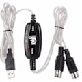 Miniatyrbillede 4 af 5: USB IN-OUT MIDI Kabel Konverter PC til Musik Keyboard Adapter Co Sort One Size