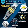 Miniatyrbillede 5 af 5: T15 W16W 12V-24V (2-pak) LED bilpære 921 912, 800 lm hvid 6500K, til LED baglygter, parkering, baklys.