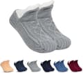 Halkfria Termiska Innesockor, fleecesox - Fleecefodrade Halkfria Termiska Toffelsockor, v-formad fluff Grey M