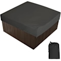 Miniatyrbillede 1 af 5: Udendørs Overtræk til Spa Vandtæt Firkantet Whirlpool Badekar Overtræk Spa Overtræk 190t Anti-støv Anti-uv Sort, 228x228x30cm