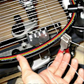 Miniatyrbillede 2 af 5: Stringningsklemme med bredt hoved, 3 fjedre, startklemme til tennisracket Green