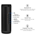Miniatyrbillede 3 af 5: Bluetooth Højttaler Vandtæt Bærbar Udendørs Trådløs Subwoofer Bærbar Stereo Højttalerboks (Sort)
