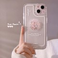 Pikkukuva 2 / 6: Yhteensopiva iPhone-kotelon kanssa, Söpö 3D Pinkki Rusetti Ohut Läpinäkyvä Esteettinen Muotoilu Naisille Tytöille Glitter Suojaava Puhelinkotelo iPhone 15