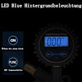 Miniatyrbild 4 av 6: Digital däckpump med däcktrycksmätare, LCD-display, lufttrycksmätare, tryckluft, hög precision