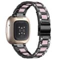 Kompatibel med Fitbit Versa 4 Klokkereim Klokkeremmer Multicolor Black/Pink