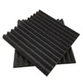 12 stk. Lydabsorberende Bomuld Trekantede Riller Lydisolering Skumplade Black Fire Retardant