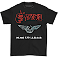 Miniatyrbillede 4 af 4: Saxon Herre Denim og Læder T-Shirt Sort
