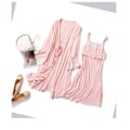 Miniatyrbild 1 av 5: 2 st/set Gravid Pyjamas Sovkläder Amning Gravid Kvinna Sjal Amningsnattlinne Mammakläder Förlossningsklänning+Morgonrock Barnfödsel rosa L