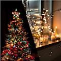 Miniatyrbillede 5 af 5: 12m Solcellelys Belysning 100 LED Lysstreng Belysning Julefest Have Udendørs Solcelle Farverige Feelygter