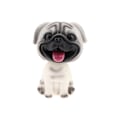 Miniatyrbild 3 av 5: Söt Bobble Hund Docka Leksak i Resin Hem/Bil Ornament - Mops Vit