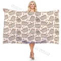 Miniatyrbild 4 av 7: Söt Pusheen Katt Badrock Barn Vuxen Badhanddukar Tecknad Vinter Varm Badrum Badhanddukar Anime Tryck Badrock Badhandduk-2 Bath Towel-2 140x70cm