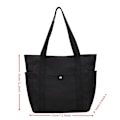 Miniatyrbild 3 av 3: Stor Canvas Tote Bag för Arbete Resor Bärväska College Stil Student Outfit Bok Axelväska Black