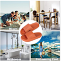 Miniatyrbillede 5 af 6: Dame Tykke Platform Cloud Slippers Khaki Orange orange 40-41