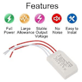 Miniatyrbillede 4 af 5: 220V til AC 12V elektronisk transformer 20-60W spændingskonverter lavspændingslampe smart strømforsyningscontroller