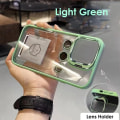 Miniatyrbild 1 av 6: Linsskyddsring i metall Ställ Telefonfodral För IPhone 15 12 13 14Pro Max 11 Kameraglasskydd Transparent Stötsäkert Skal Light Green for iphone12ProMax(6.7")