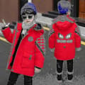 Ny Vinter 2022 Spider-Man Jacka med Huva Barn Varm Vinterjacka red 120cm (4-5years)