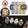 Miniatyrbild 3 av 5: Herr Quartz Klocka Automatisk Klocka Koreansk Mode Student Vattentät Gold Black One size