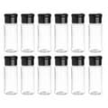 12-pack plastkryddburkar med lock, 100 ml kryddförvaringsbehållare flaskkryddburkar