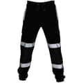 Säkerhetsarbetsbyxor för vuxna, hög synlighet, elastisk midja, svettbyxor Black L