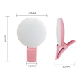Miniatyrbillede 2 af 2: Mini Selfie LED Ring Light Udfyldningslys Clip Kompatibel med Mobiltelefon Liveudsendelse White