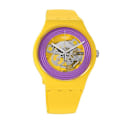Pikkukuva 1 / 3: Kello - SWATCH - PURPLE RINGS KELTAINEN - 41mm - Silikoni - Vedenpitävyys 3 ATM Gul, lila
