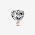 Miniatyrbillede 1 af 4: Charm - Mom & Openwork Heart - Tofarvet - Sølv - Flerfarvet - Kvinder Flerfärgad