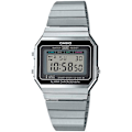 Pikkukuva 1 / 6: CASIO Collection A700WE-1AEF aurinkokello, krono, lähtölaskenta, hälytin - Harmaa - Naiset Stål