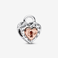 Miniatyrbild 1 av 4: Charm - PANDORA - Separable Heart Tvåfärgat hänglås - 925 Silver - Guld - Flerfärgad Flerfärgad