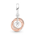 Miniatyrbillede 2 af 5: Charm vedhæng - PANDORA - Circles My Family Forever - Sølv - Forgyldt - Flerfarvet Flerfärgad