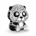 Miniatyrbild 1 av 5: Berlock - Pandora - Panda - 925 Silver - Cubic Zirconia - Glänsande svart emalj Grå