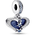 Miniatyrbillede 1 af 4: PANDORA Himmelske Shooting Star Double Heart Pendant Charm 792356C01 Flerfärgad